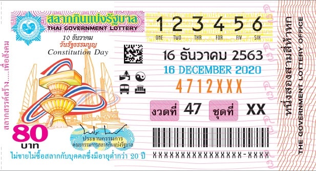 ตัวอย่างลอตเตอรี่ งวด 16 ธ.ค. 2563